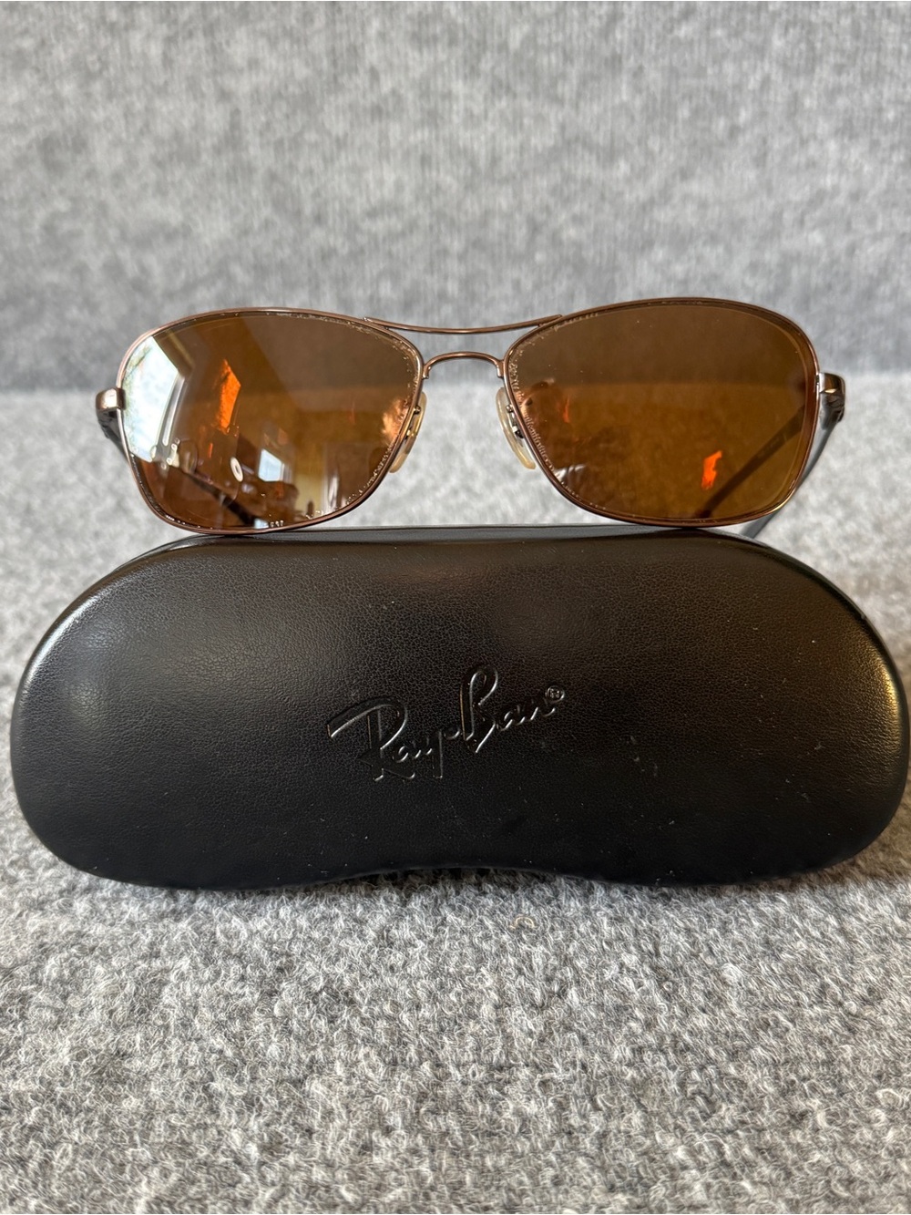 Ray-Ban RB8302 014 Carbon Fiber Aviator Sunglasses Frames Brown 58-15 Italy